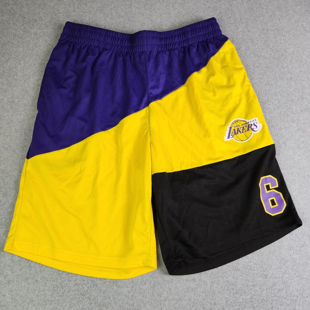 Los Angeles Lakers Shorts Men XL Purple LeBron James 6 Basketball NBA Colorblock